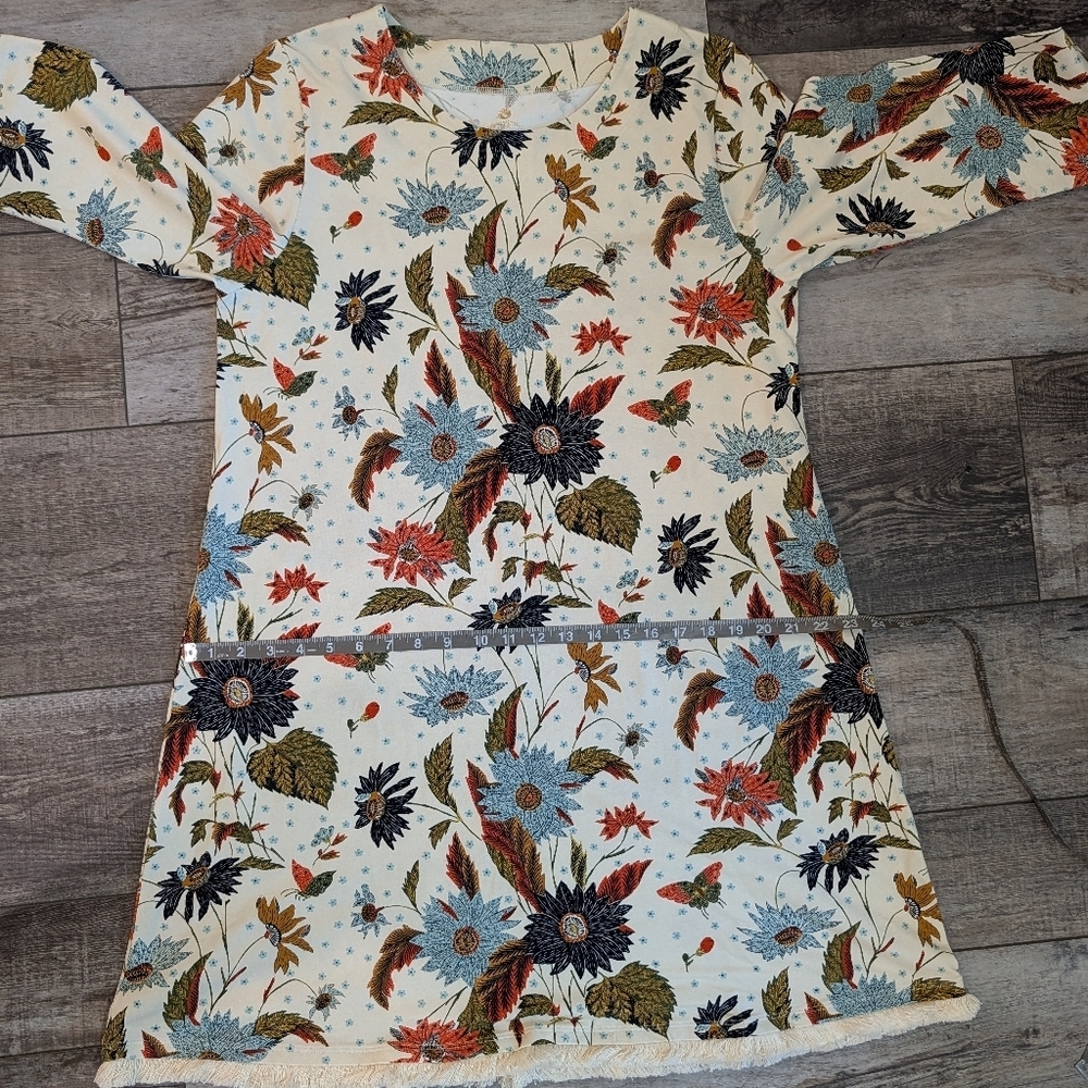 Spartina Floral Print Dress with 3/4 Sleeves Sz. Xl - Picture 9 of 10